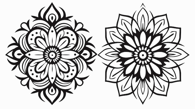 Vector the design on the left is a design that has flowers