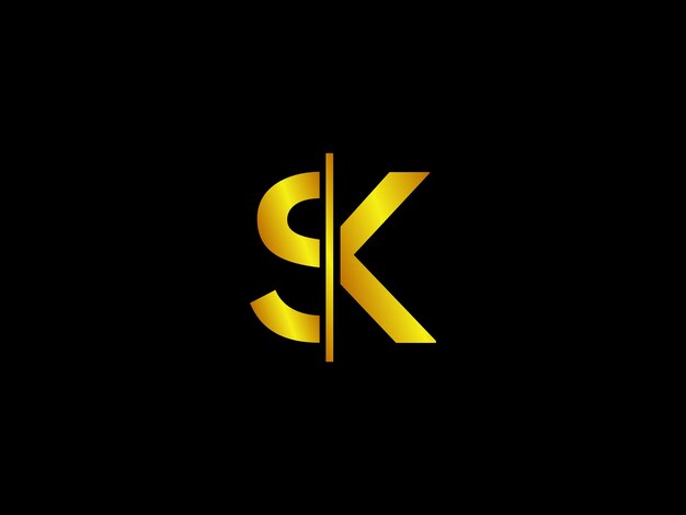 Vector design a logo for a letter sk