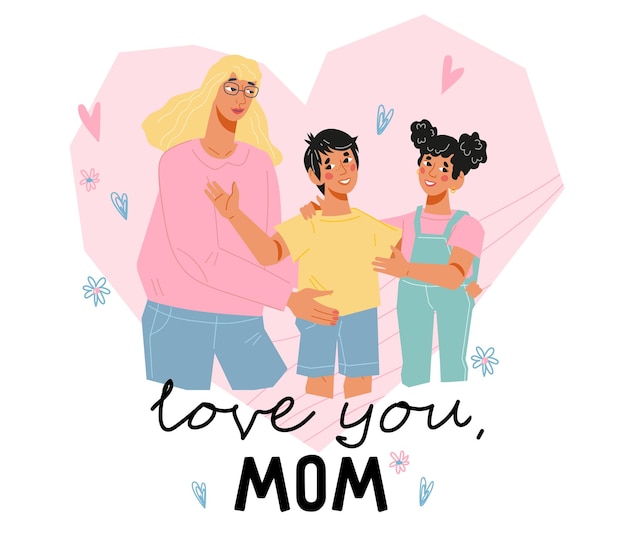 Design for Mother's Day or Women's Day 8 March greeting cards