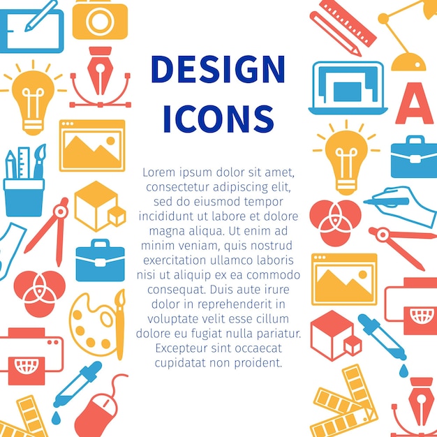 Design outline icons set