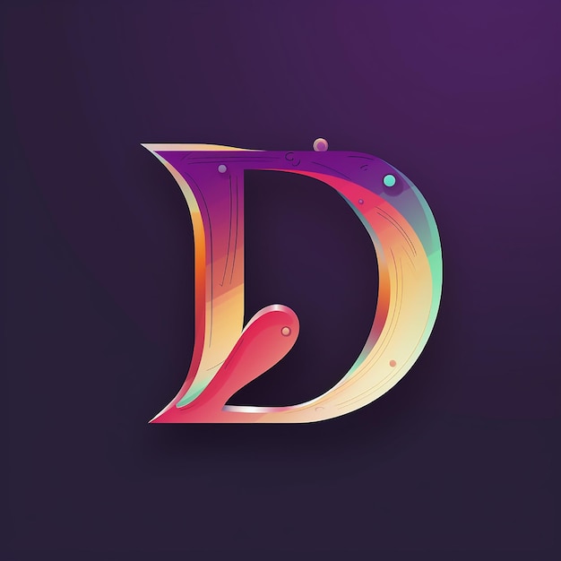 The design of a pure letter D logo vector concise