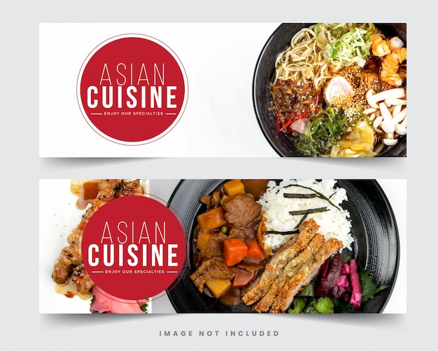 Design restaurant banner for social networks, Template for advertising