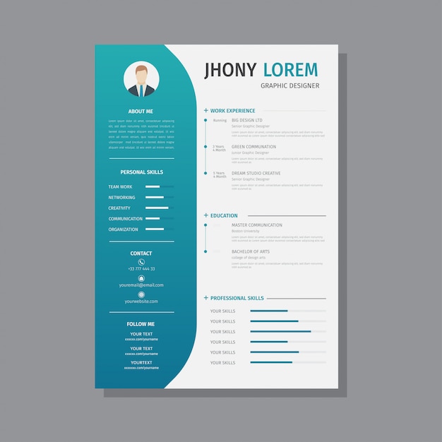 Design resume template / CV, displaying your profile elegantly - Vector