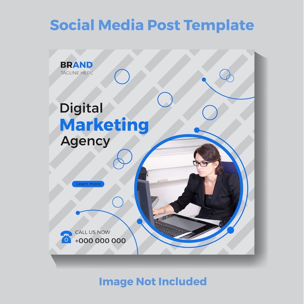 Design of social media post template and vector