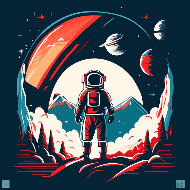 design a space themed tshirt vector illustration flat