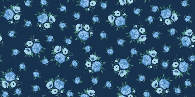 Design of spring print with flowers for textile and dresses