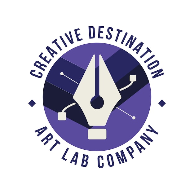 Design studio logo template for creative business Designers agency badge for artists Creative destination art lab company Stock vector label isolated