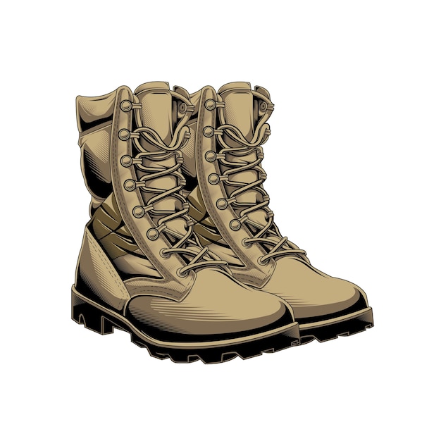 Vector design tactical boots version color