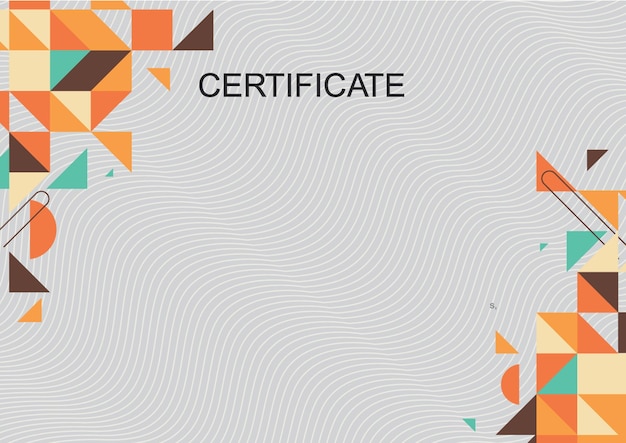 Design template certificate blank space