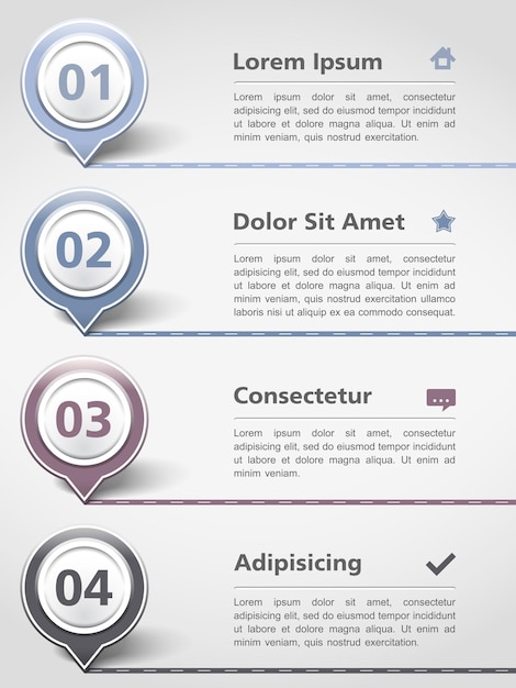 Design template with four elements vector eps10 illustration