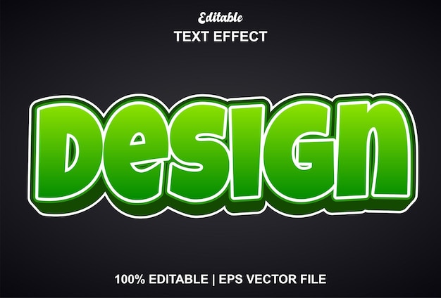 Design text effect with green color 3d style