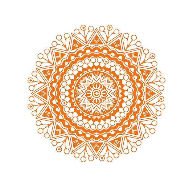 a design that is orange and white with a design that says  mandalas