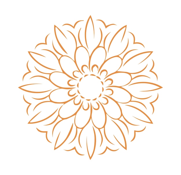 a design that is orange and yellow with a flower design in the middle