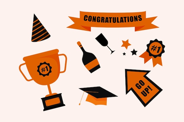 Vector design vector asset for graduation and graduation parties