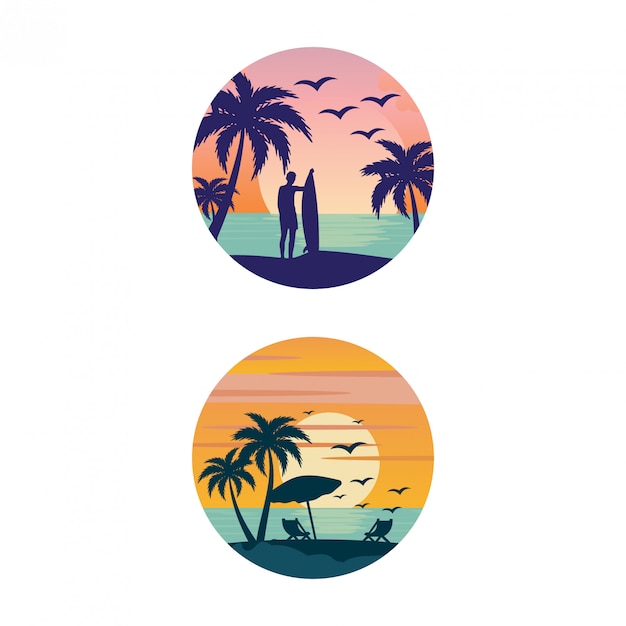 design vector illustration of beach summer