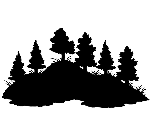 Design Vector Silhouette Element Land Tree