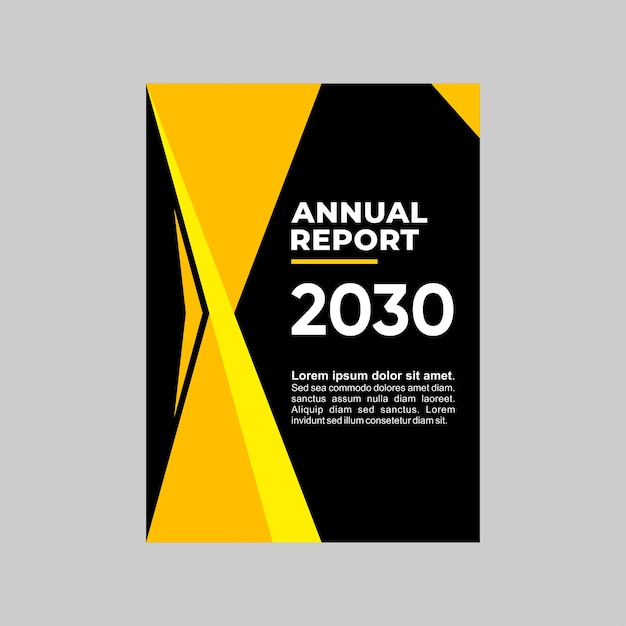 Design vector template layout for company profile annual report Black and Deep Yellow Premium