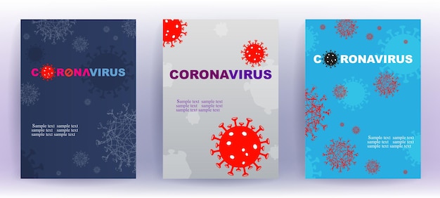 Design with abstract silhouette of coronavirus elements Sign of coronavirus COVID2019