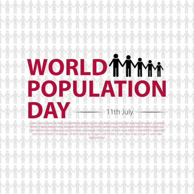 Vector design for world population day flat world population day illustration 11 july banner of world pop