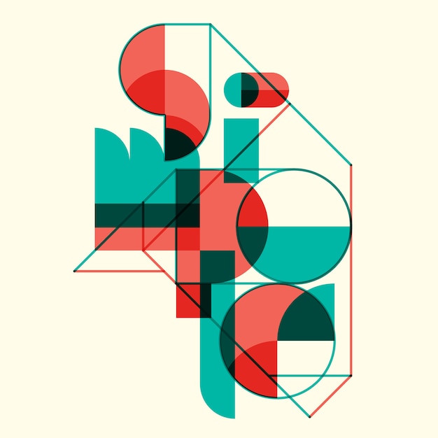 Designed typography abstraction in retro style