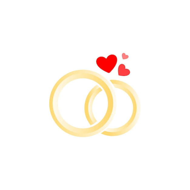 Designed vector isolated logo of wedding rings Jewellery store Wedding symbols Marriage agency sign