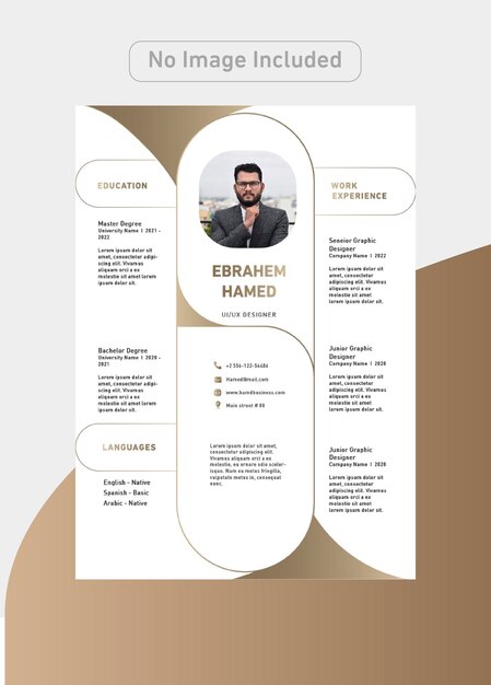 Vector designer cv template with luxury colors