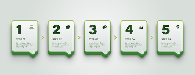 Vector designing infographic labels with icons 5 key options