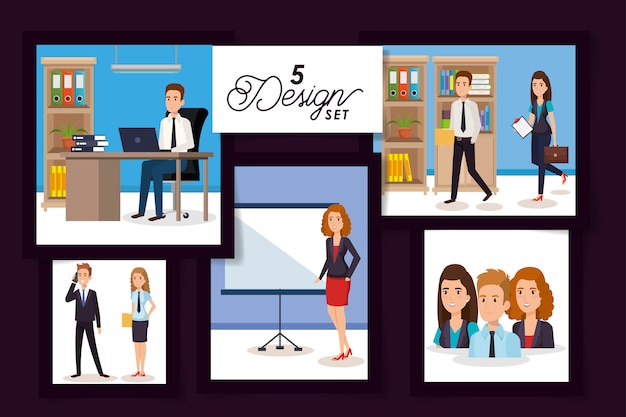 designs of business people in the workplace