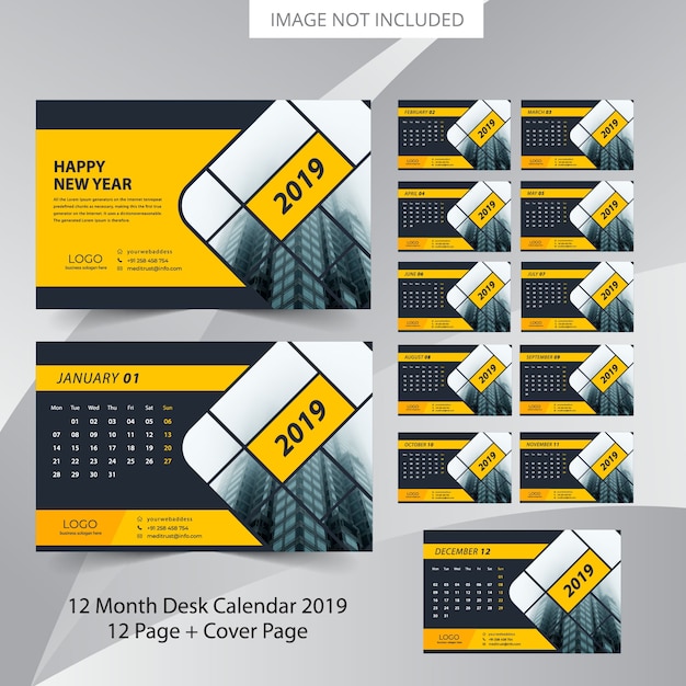 Desk Calendar 2019 Planner Template