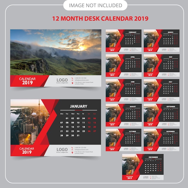 Desk Calendar 2019