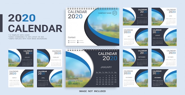 Desk Calendar 2020 template