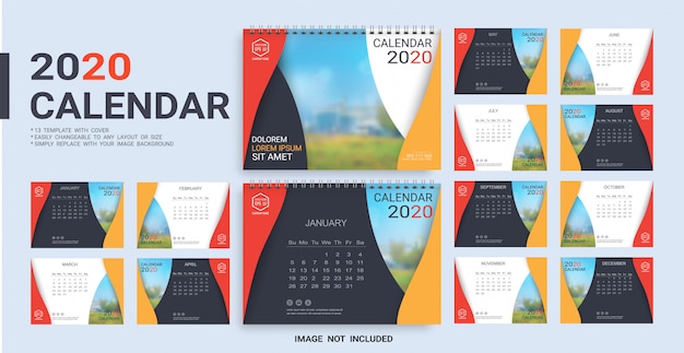 Desk Calendar 2020 template