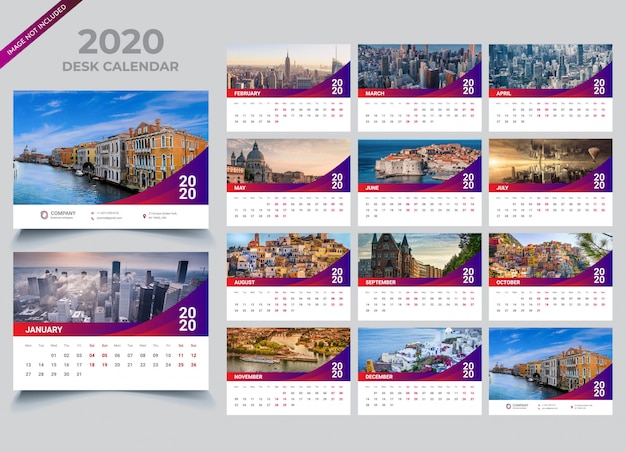 Desk Calendar 2020 Template