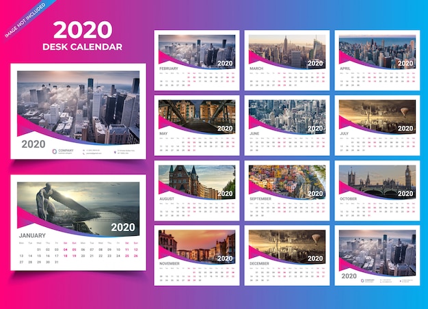 Desk Calendar 2020 Template