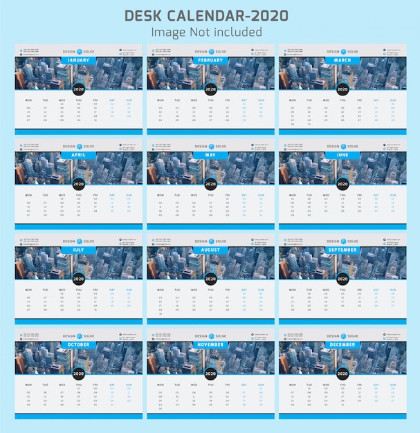 Desk Calendar 2020