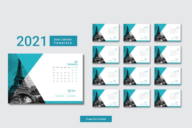 Desk calendar  2021 creative minimal  template design