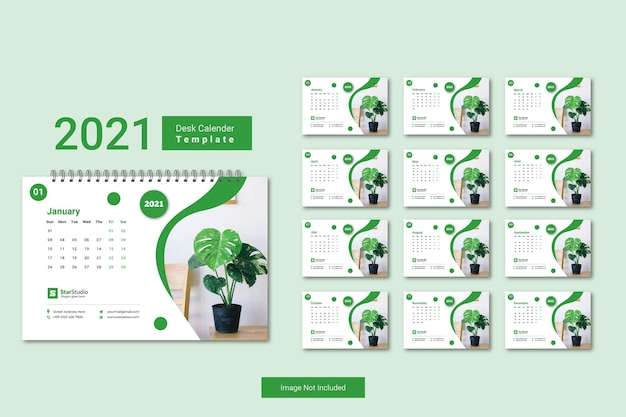 Desk calendar  2021 creative minimal  template design