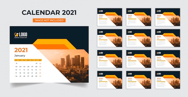 Desk calendar 2021 template