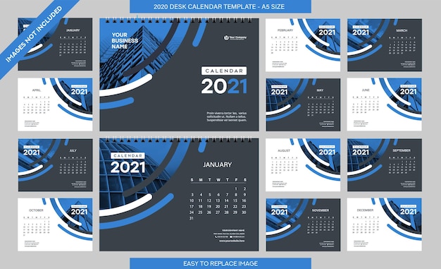 Desk Calendar 2021 template