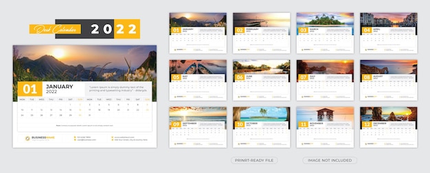 Desk Calendar 2022 template