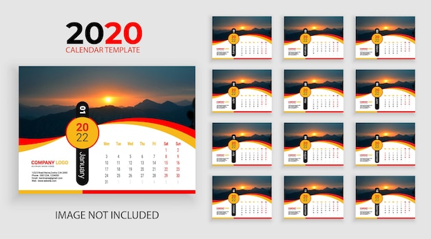 Desk Calendar 2022 template