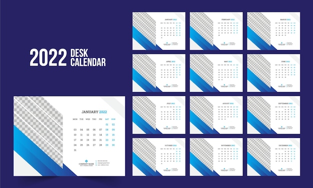 desk calendar 2022 template