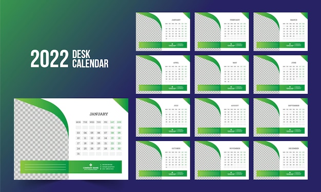 desk calendar 2022 template