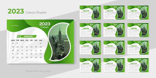 Desk calendar 2023 or monthly schedule new year calendar design template