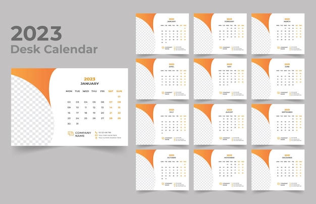 Desk Calendar 2023 Template Design