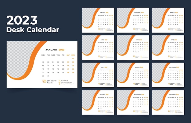 Desk Calendar 2023 Template Design