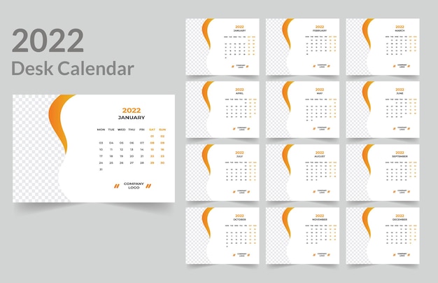 Desk calendar design 2022