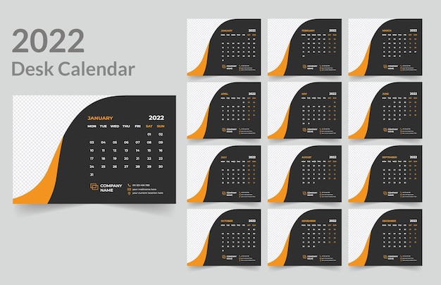 Desk calendar design 2022