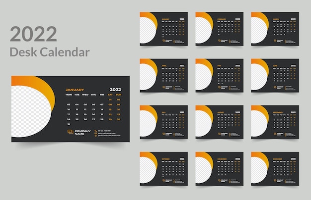 Desk calendar design 2022