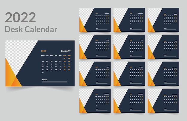 Desk calendar design 2022